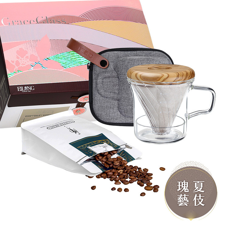 咖啡禮盒-Minimal獨享手沖旅行組-馬克杯(淺色)+半磅咖啡豆