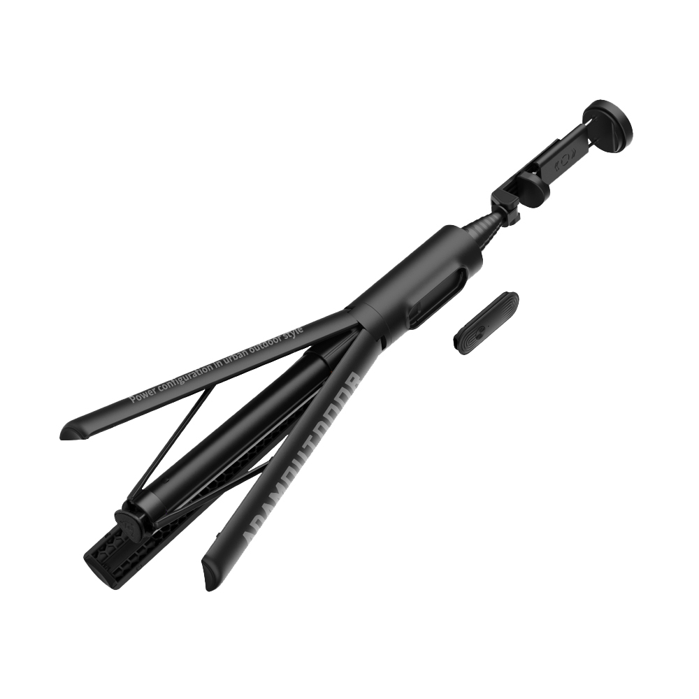 ADAMOUTDOOR｜充電式極限彈射藍芽自拍棒 【黑】