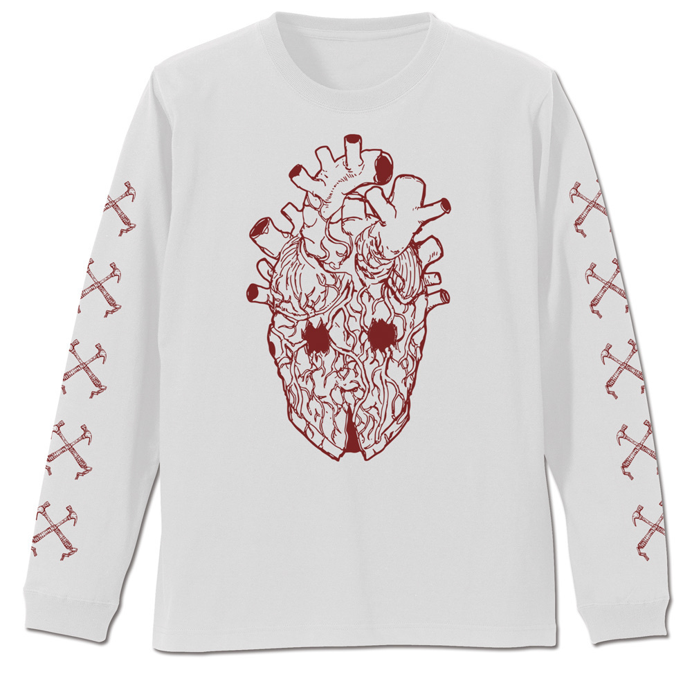Cospa 011926 心 マスク 袖リブロングスリーブTシャツ [ドロヘドロ（原作版）] WHITE