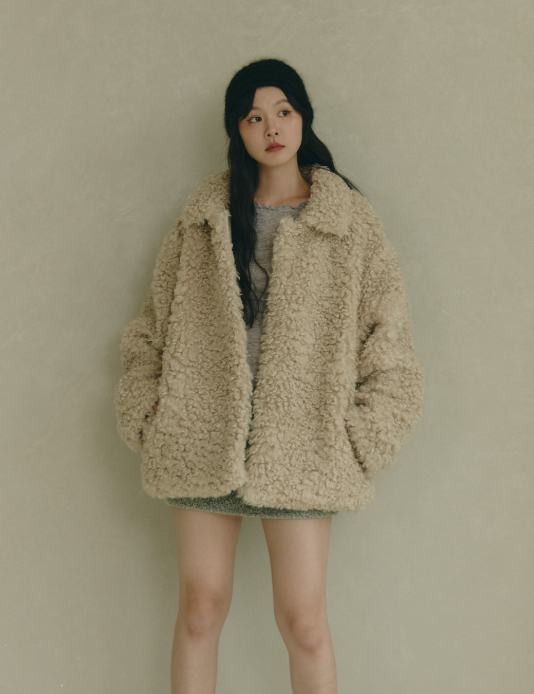 熊熊捲毛厚外套
