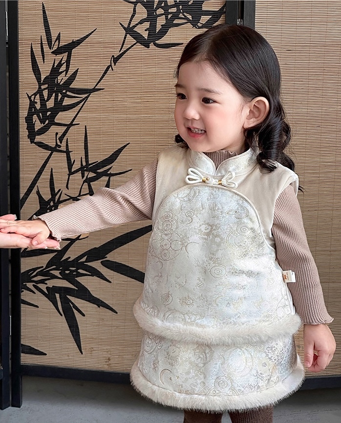 中國風白色加絨套裝(73-100)
