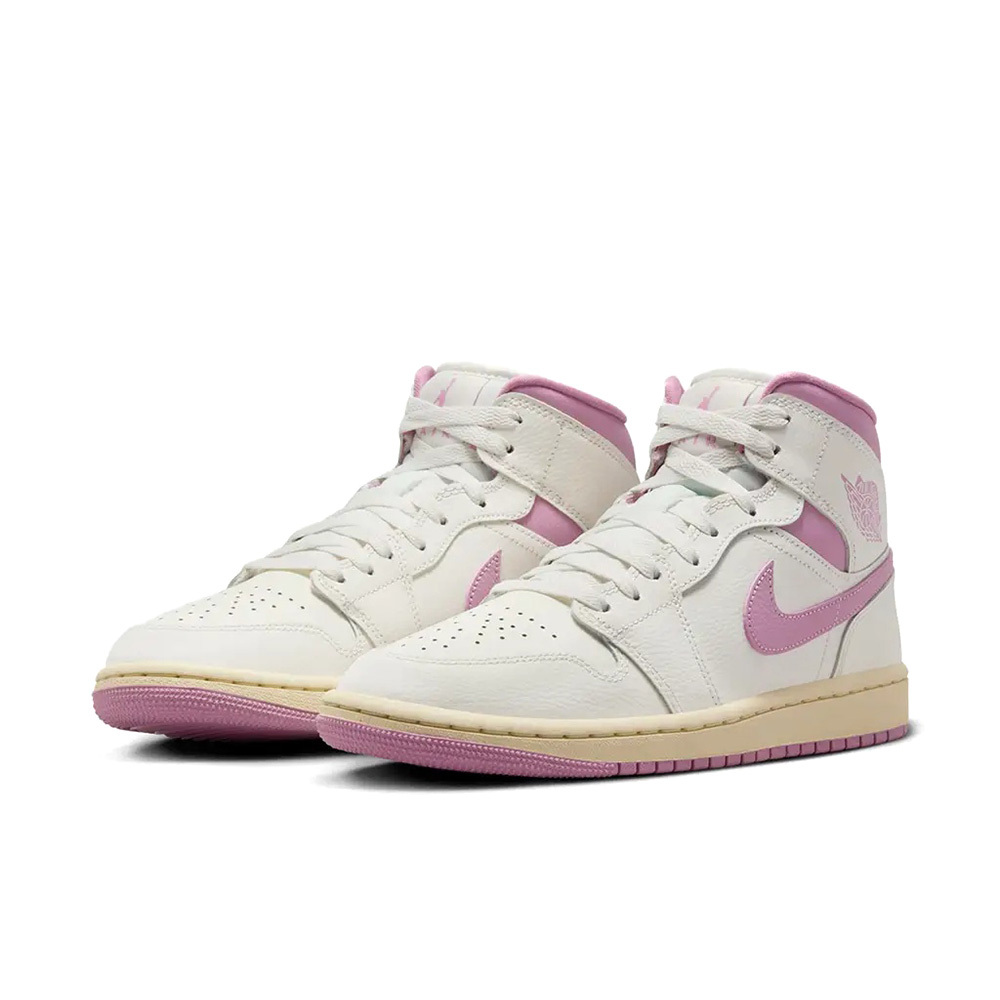 W Nike Air Jordan 1 Mid 白粉 氣墊 仿舊中底 休閒鞋 運動鞋 女鞋 BQ6472-162