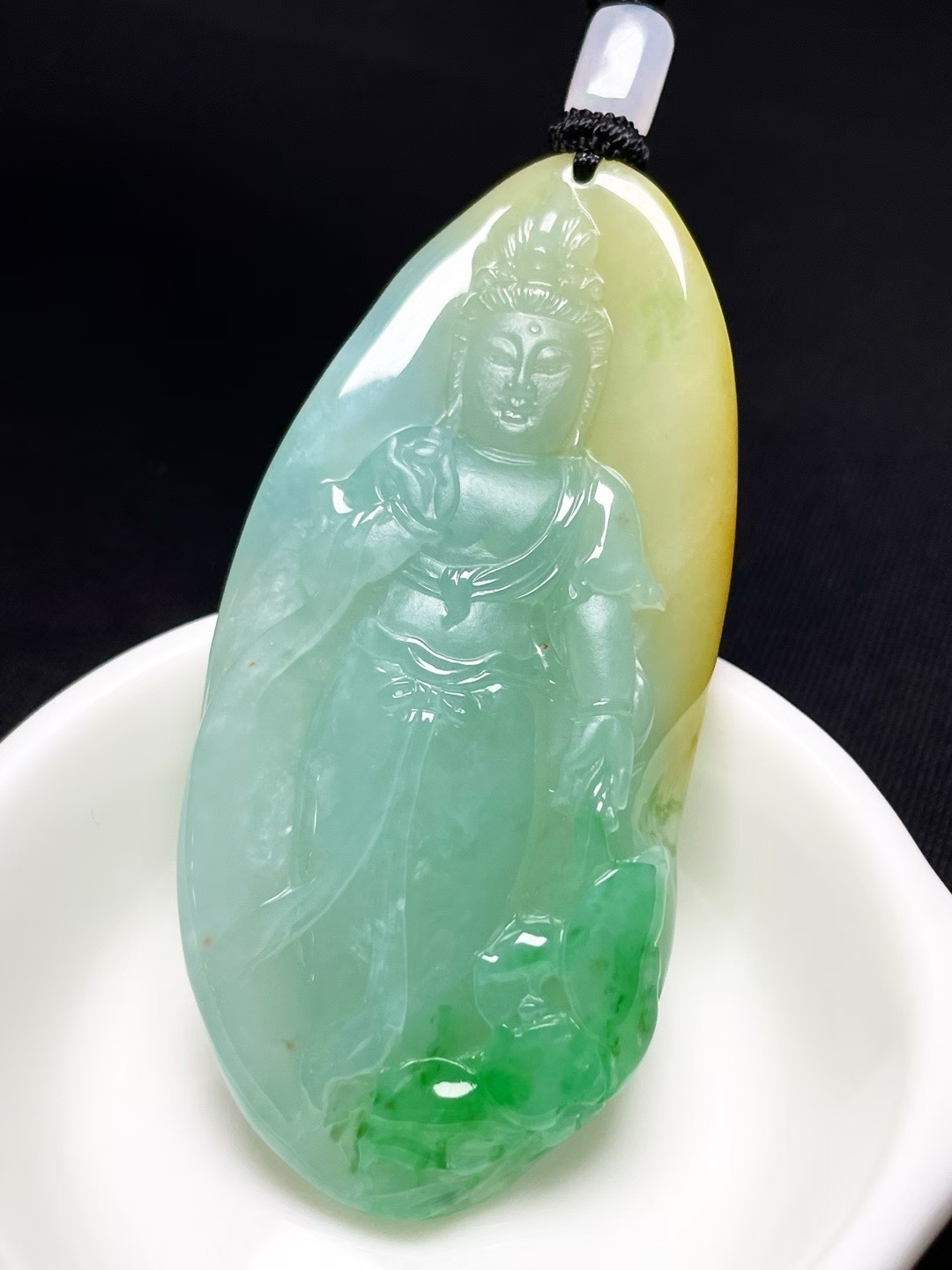 翡翠觀音吊墜,天然翡翠A玉, 緬甸玉, Jade, Jadeite