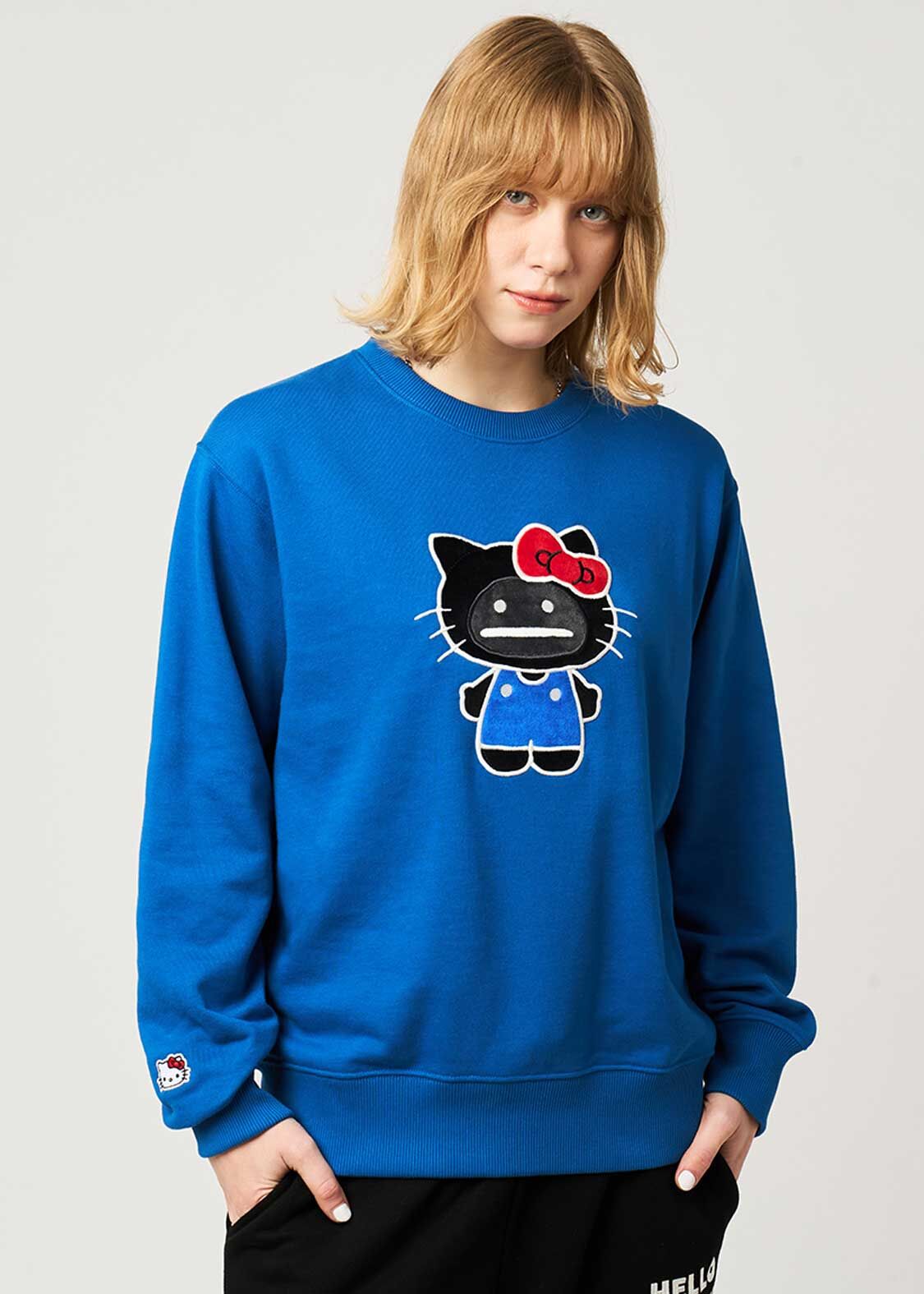日本預訂 graniph GH X HELLO KITTY HELLO SHADOW Loopback Sweatshirt blue