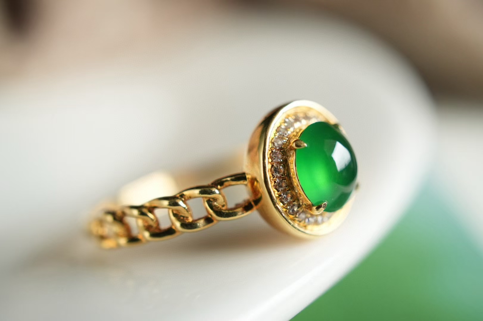 翡翠戒指,天然翡翠A玉, 緬甸玉, Jade, Jadeite