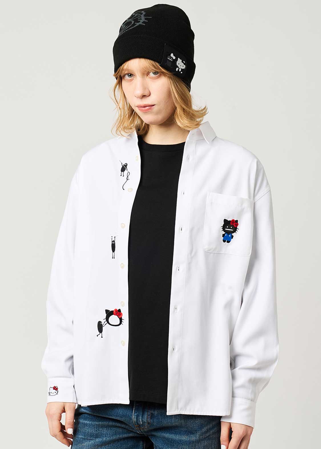 日本預訂 graniph GH X HELLO KITTY HELLO SHADOW Sewing Shadow | Oversized Shirt
