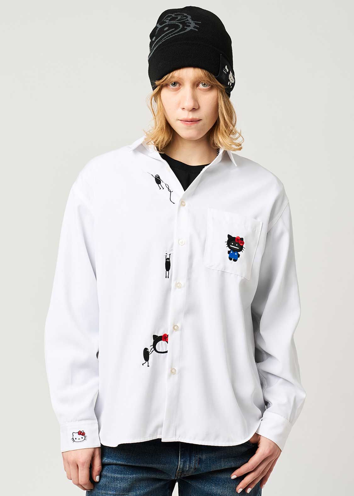 日本預訂 graniph GH X HELLO KITTY HELLO SHADOW Sewing Shadow | Oversized Shirt