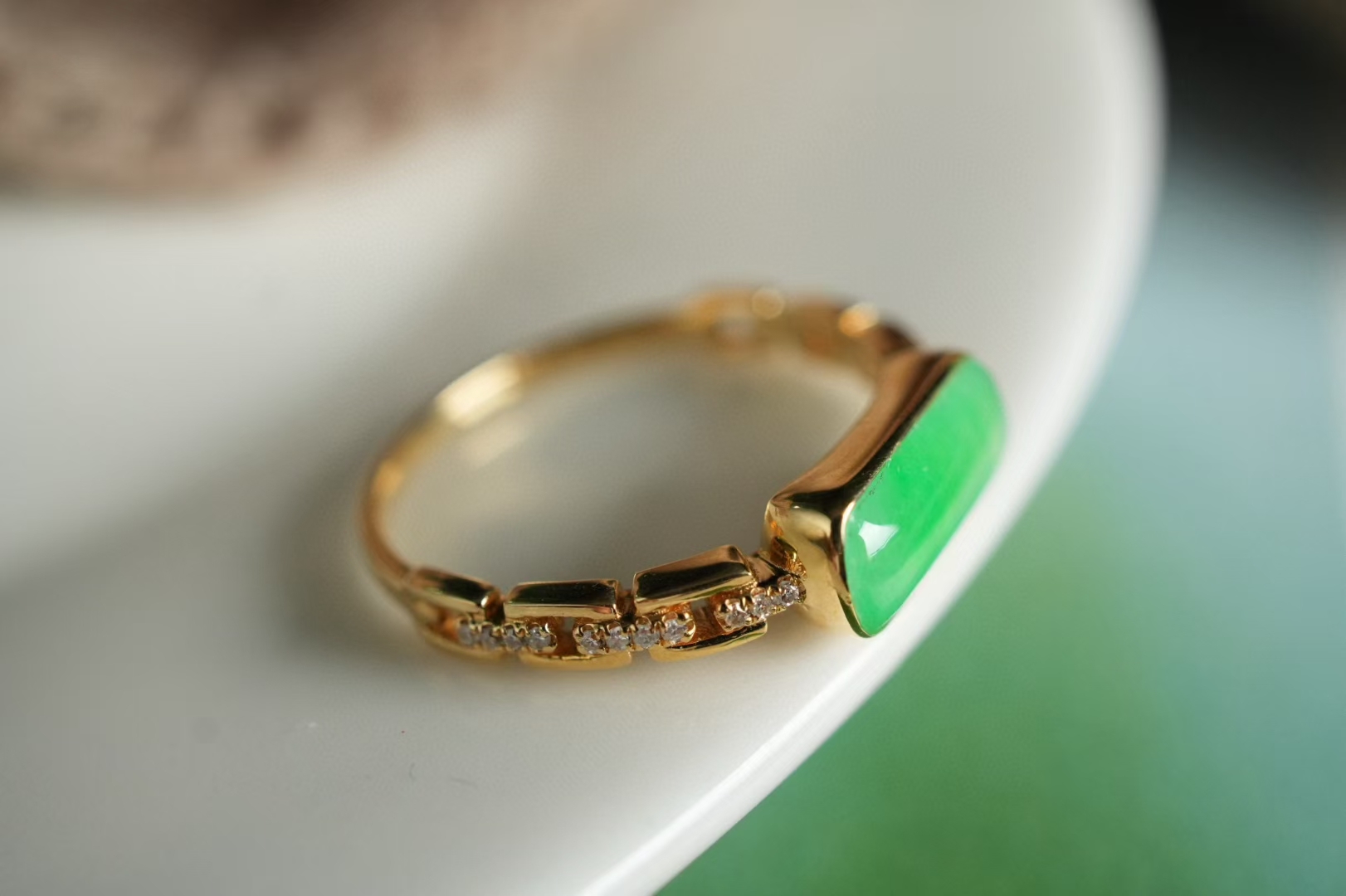 翡翠馬鞍戒,天然翡翠A玉, 緬甸玉, Jade, Jadeite