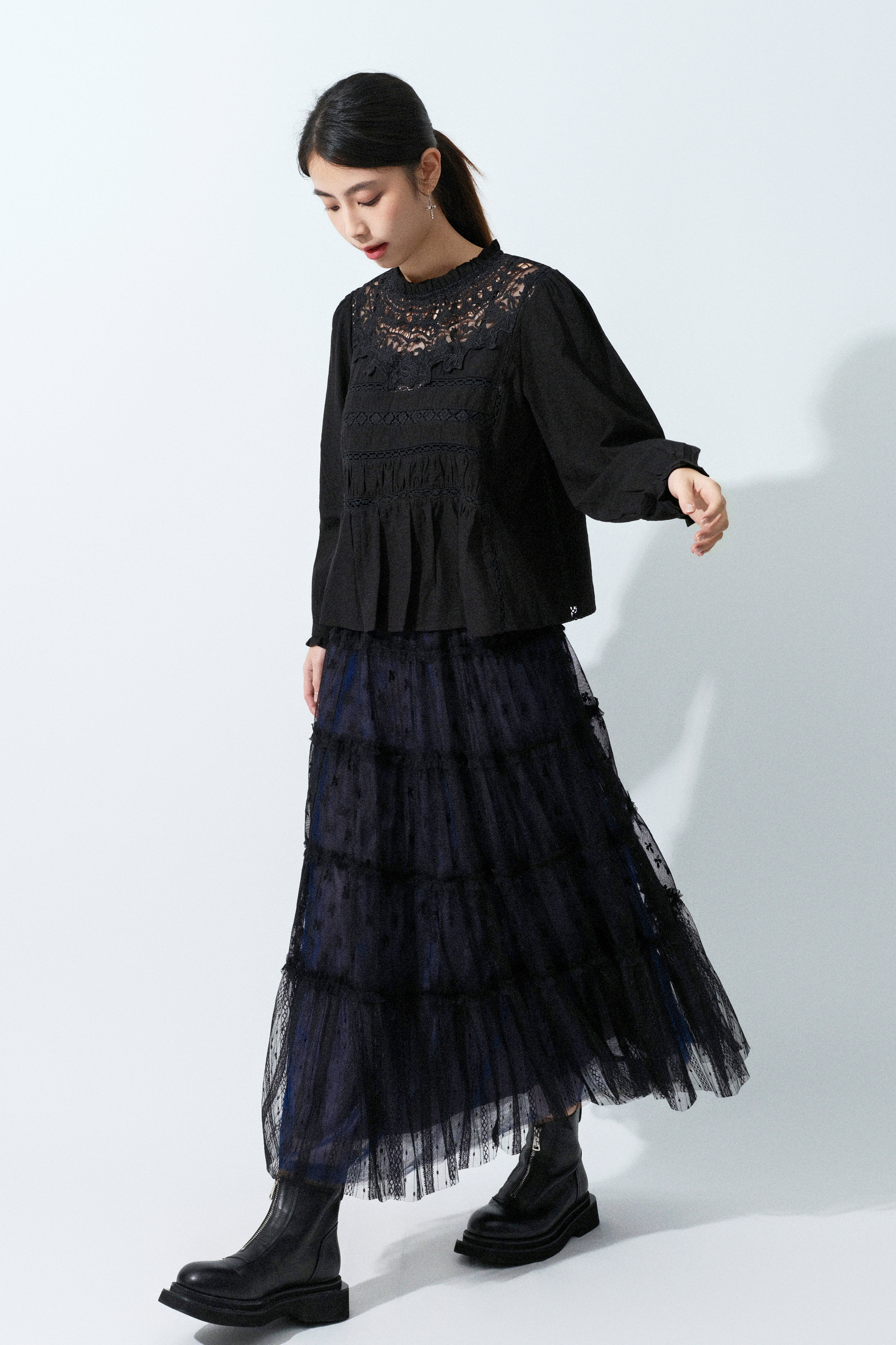 花花網混色紗蛋糕裙（預購產品）