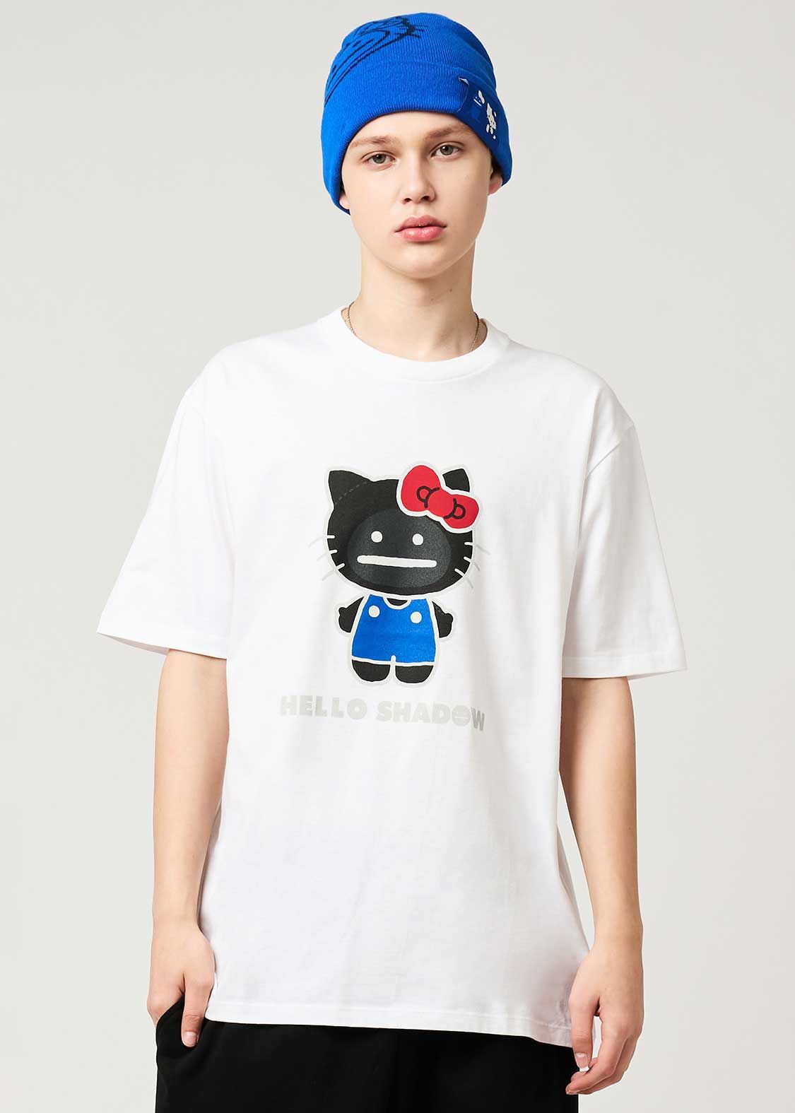 日本預訂 graniph GH X HELLO KITTY Sitting HELLO SHADOW TEE white
