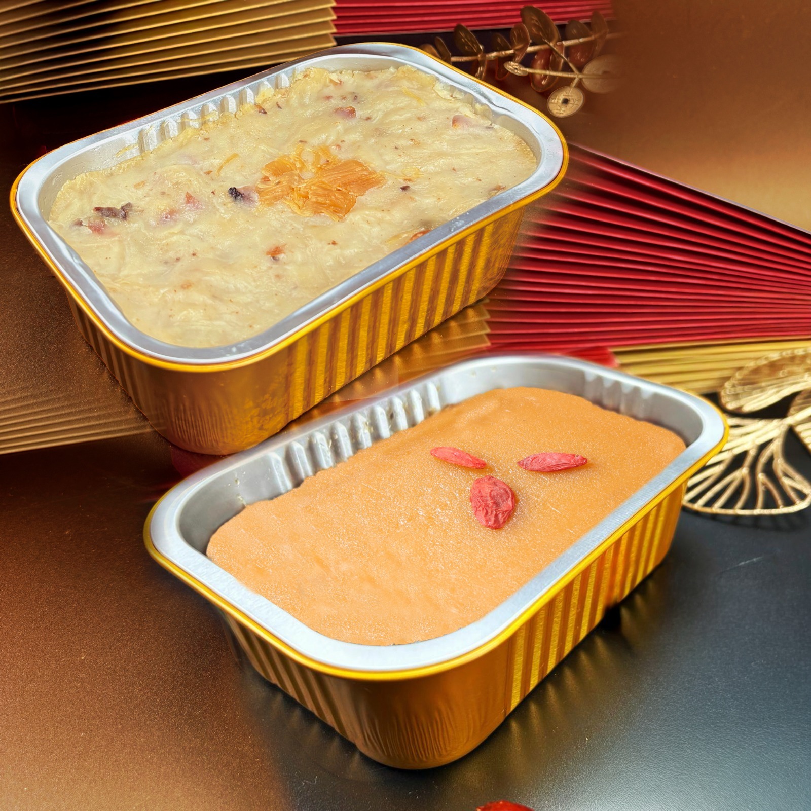 「喜品」糕點賀禮 ～阿姐蘿蔔糕(500g) 配椰汁黑蔗糖年糕(500g)