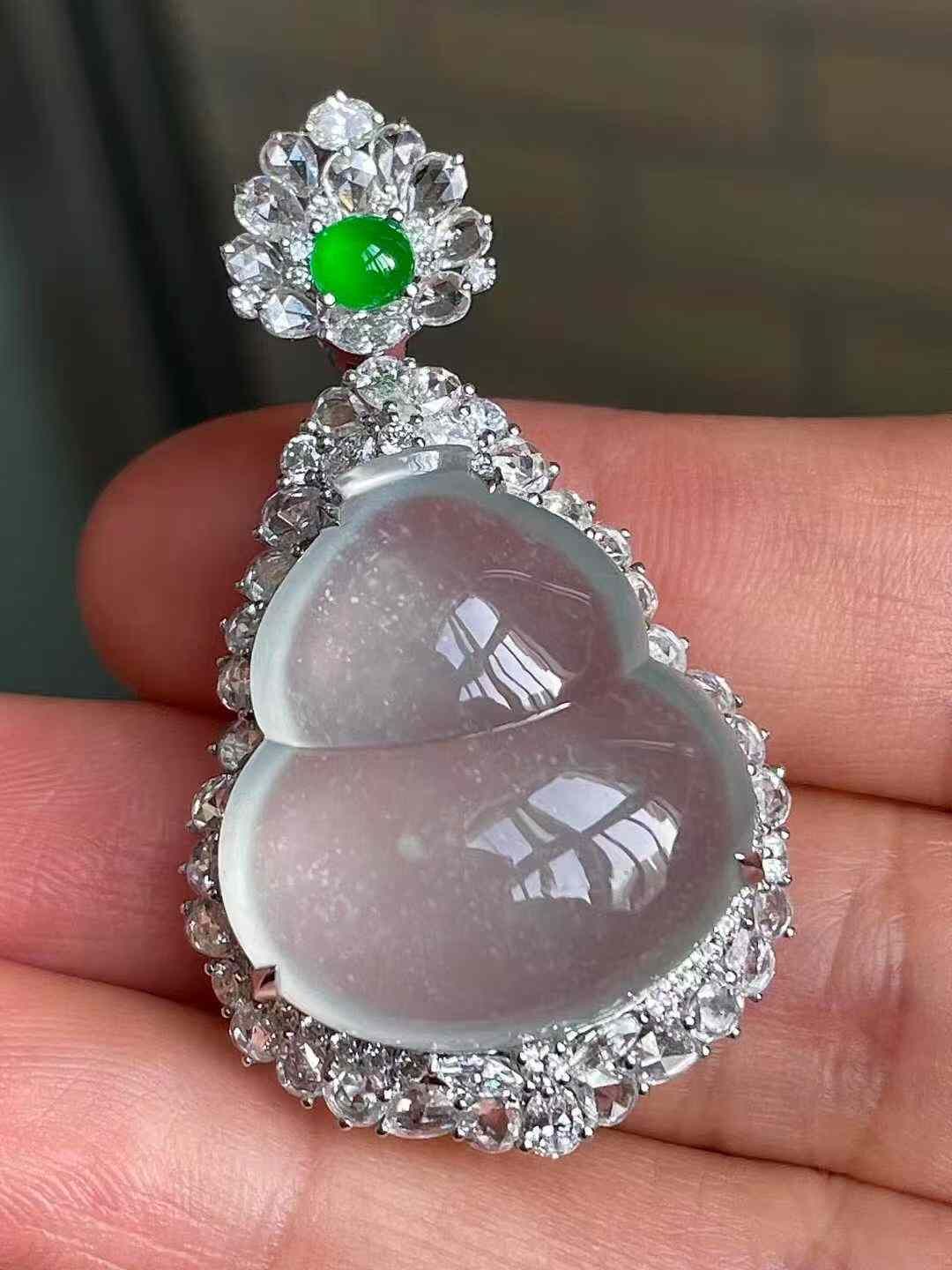 翡翠高冰葫蘆,天然翡翠A玉, 緬甸玉, Jade, Jadeite