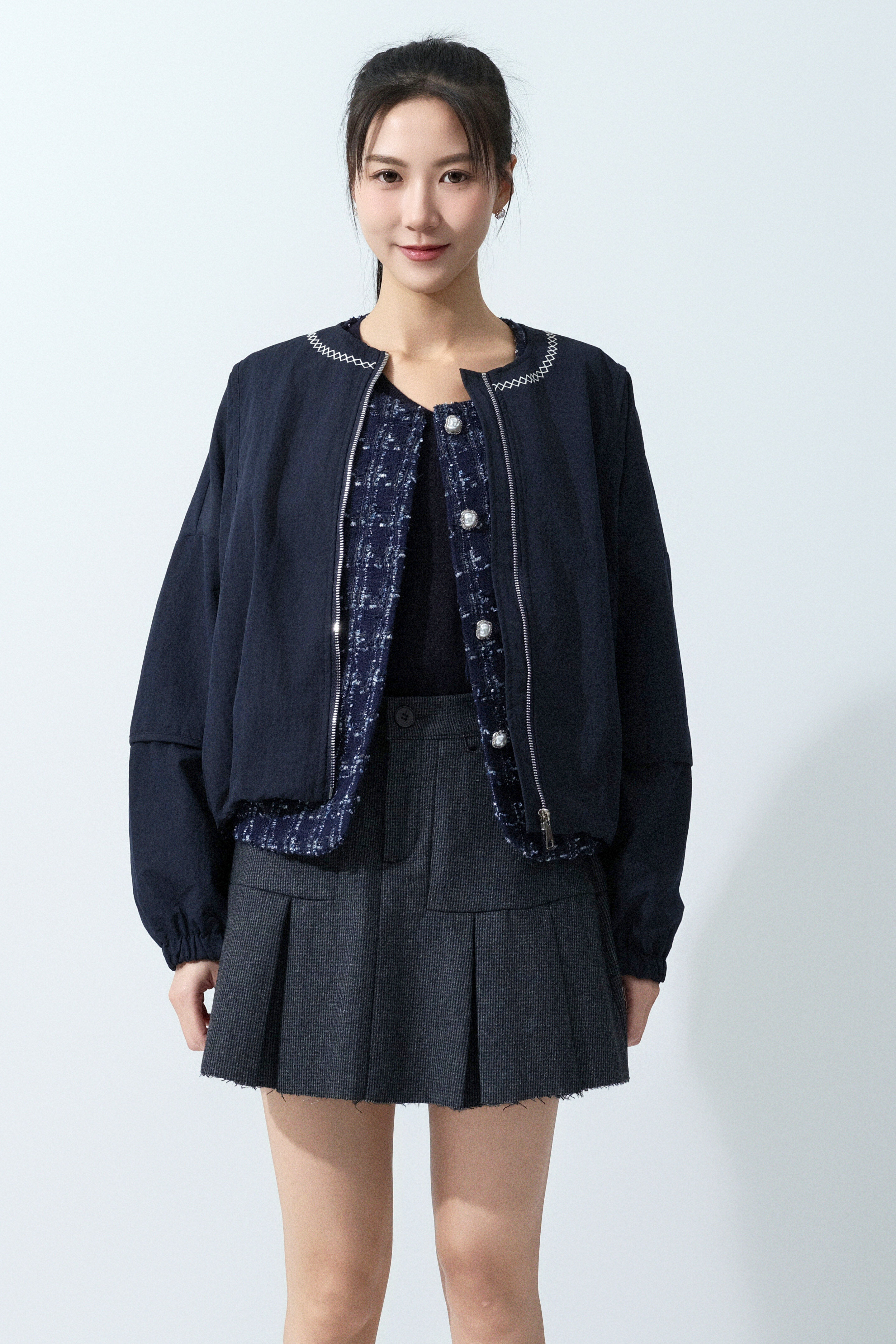 菱格繡花領邊泡泡腳外套（預購產品）