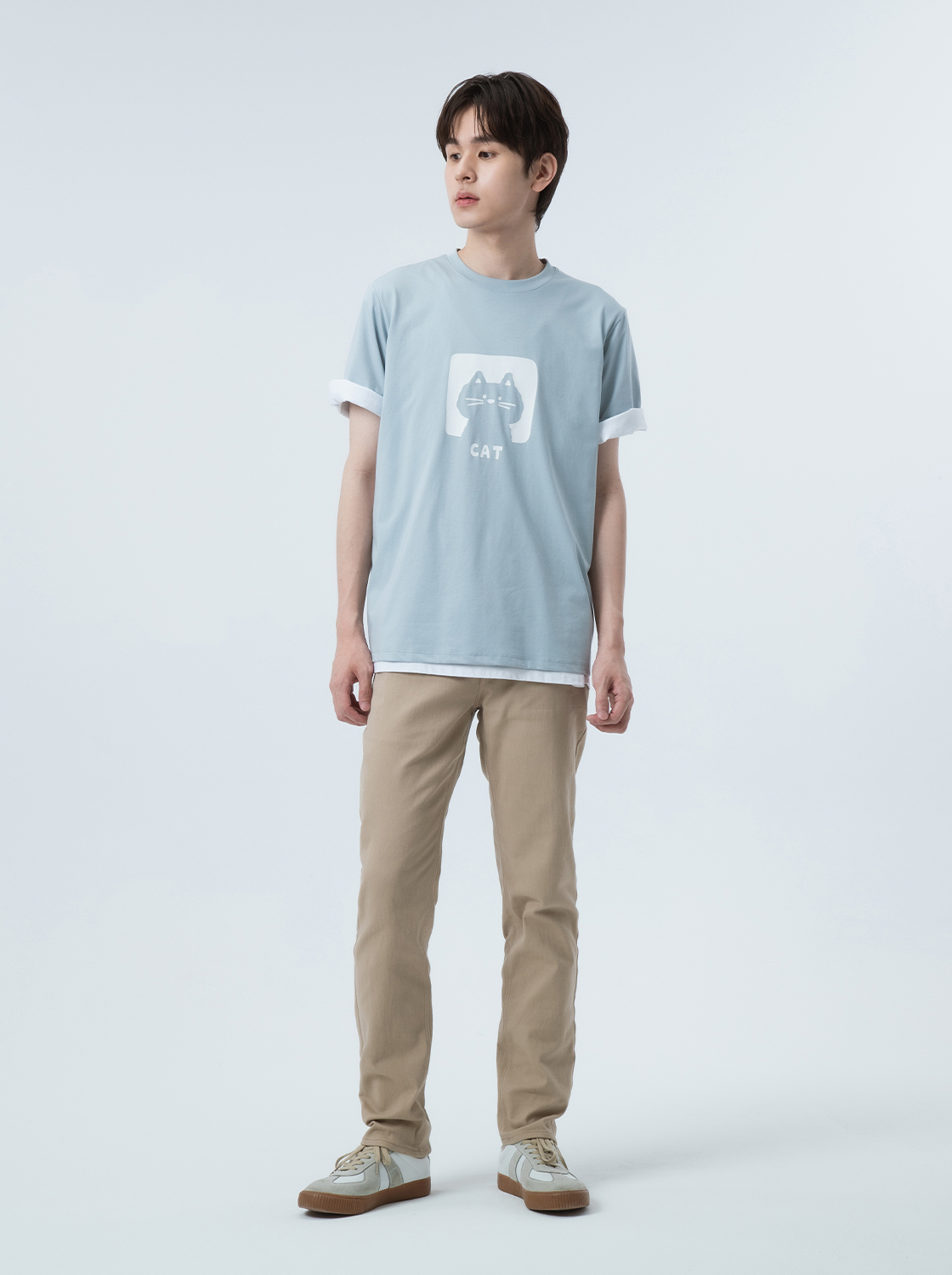 【期間限定】素面高彈力窄管褲【有加大尺碼】