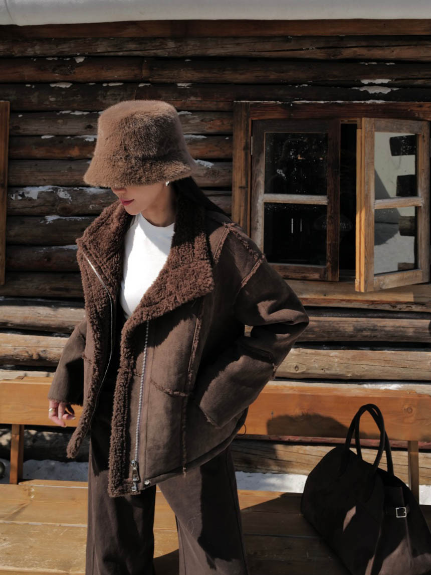 韓系立領加厚羊羔毛外套*2色