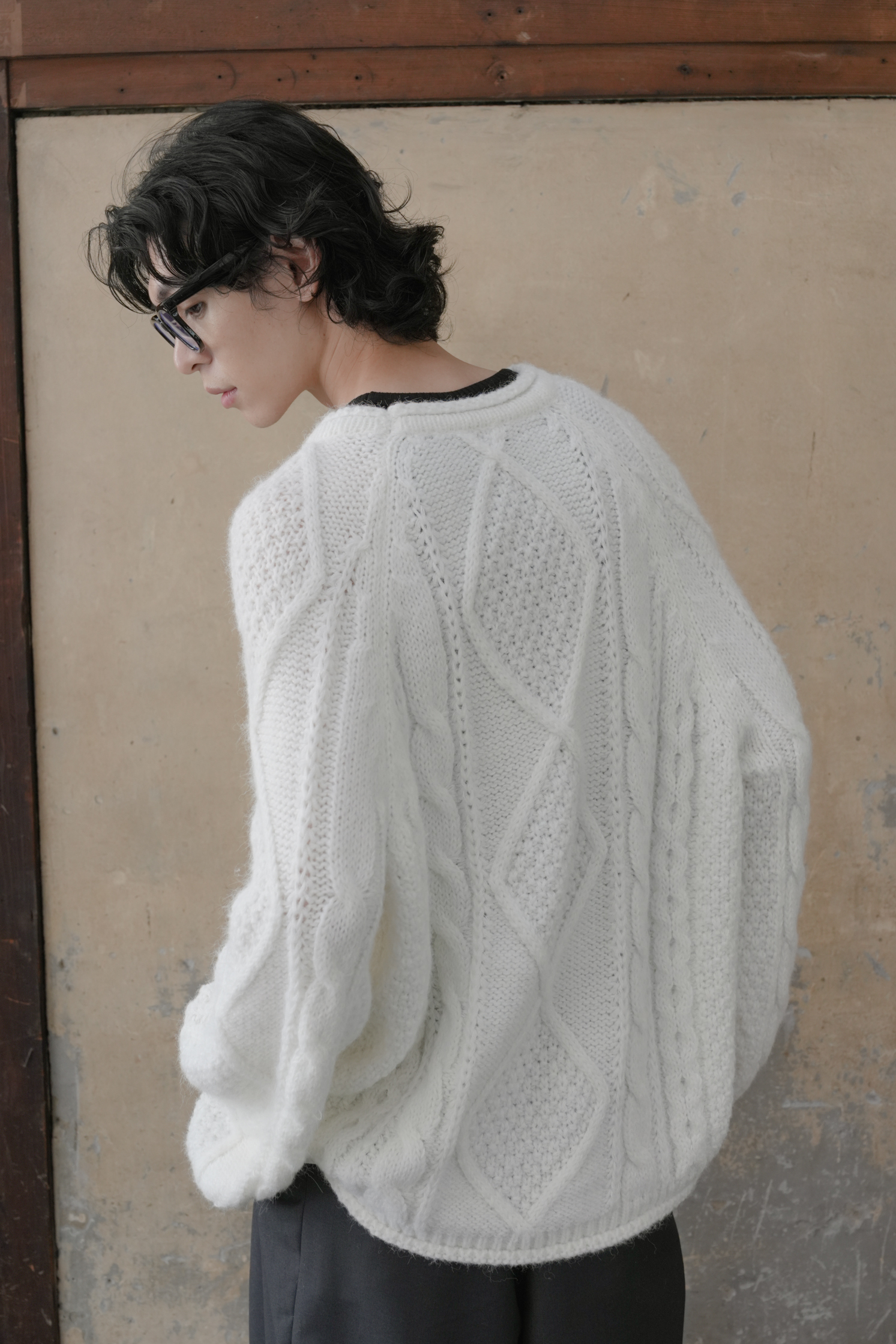 【Unisex】Cable Angora Cashmere Knit #毛衣