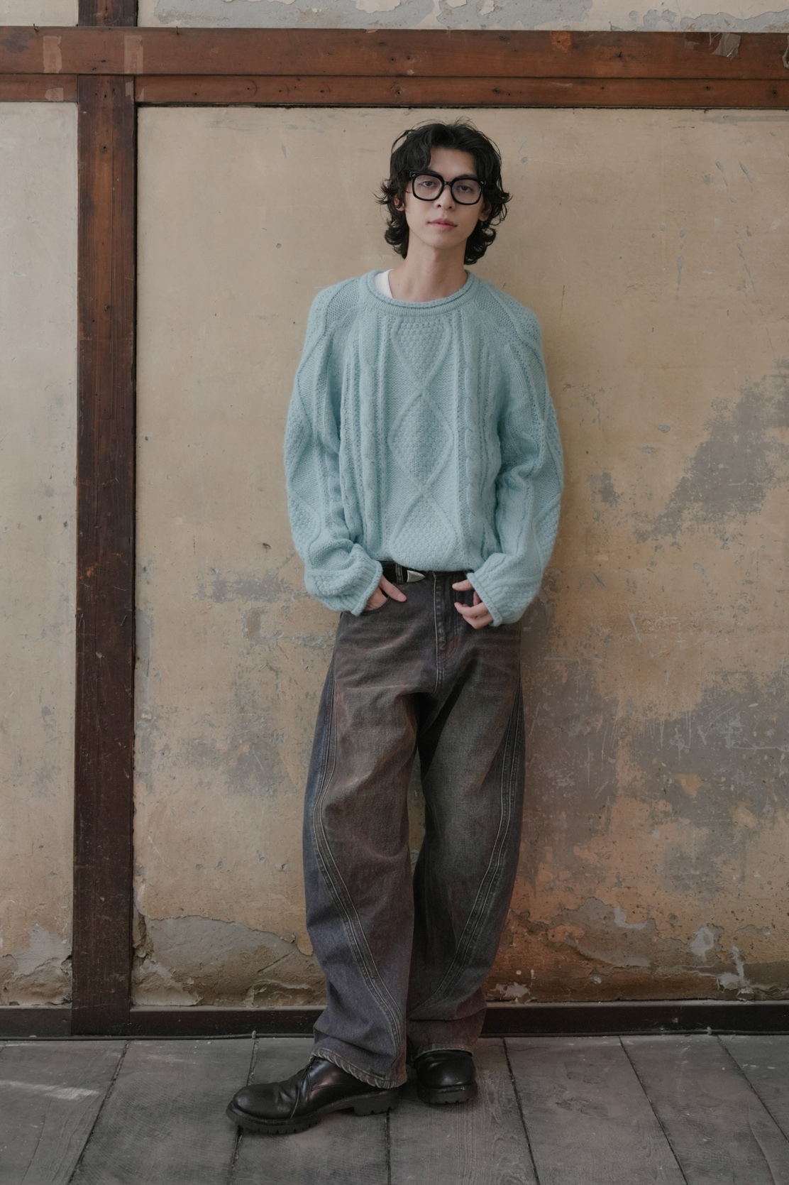 【Unisex】Cable Angora Cashmere Knit #毛衣