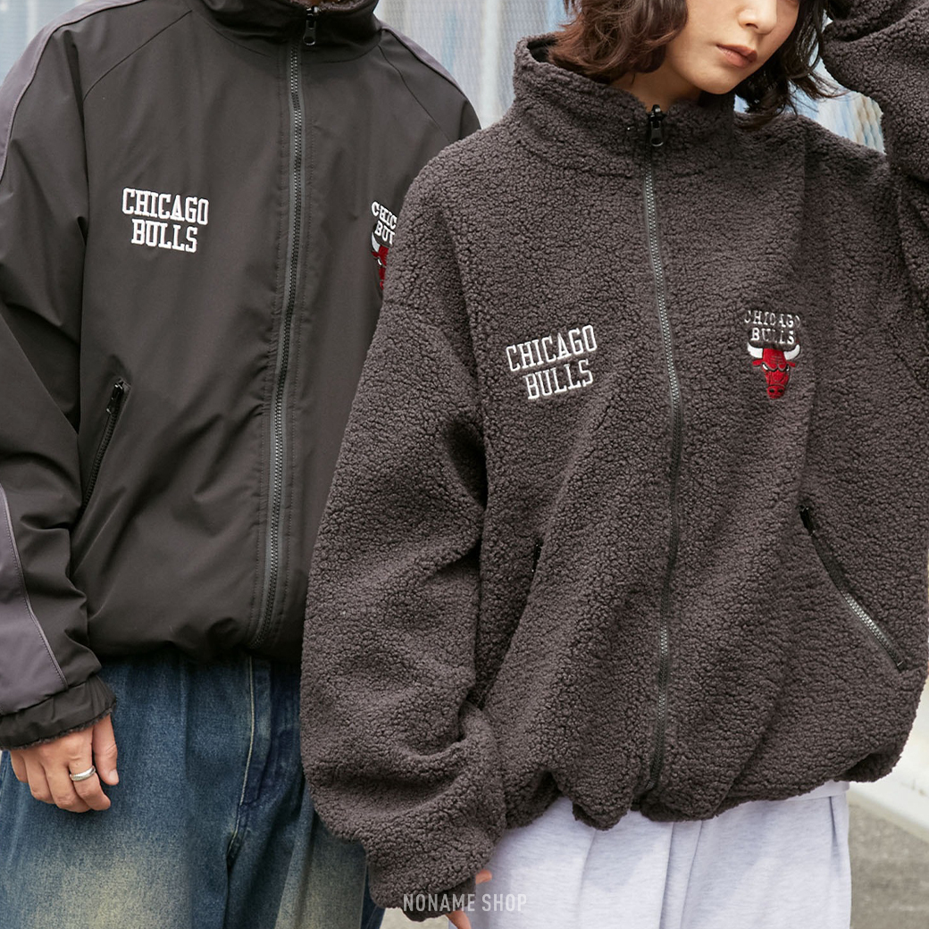 NBA 抓絨 雙面 寬鬆 抽繩 尼龍 立領 外套 四色 (男/女同款)