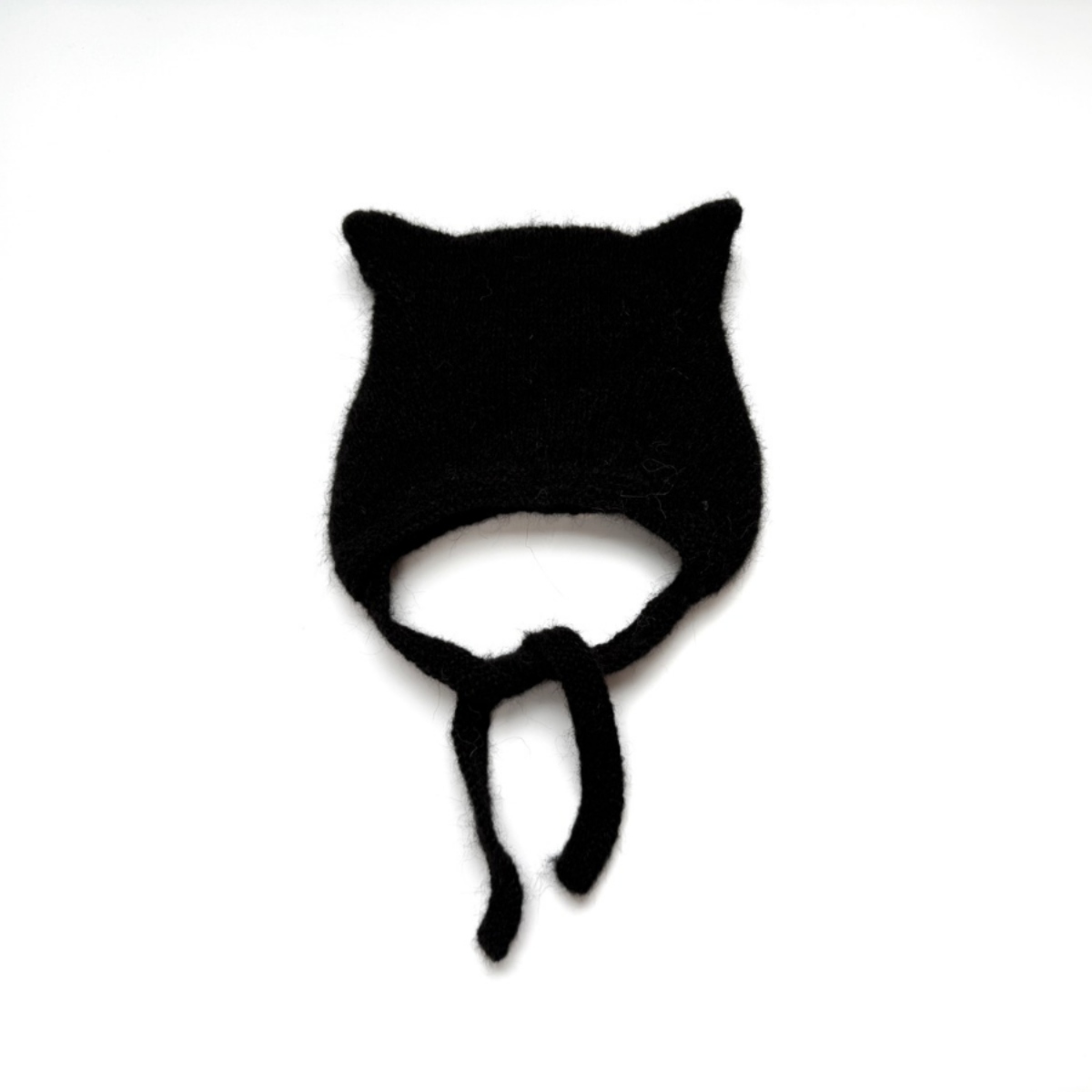 pixie hat 貓耳綁帶帽 Kitty Hat - czarny 黑