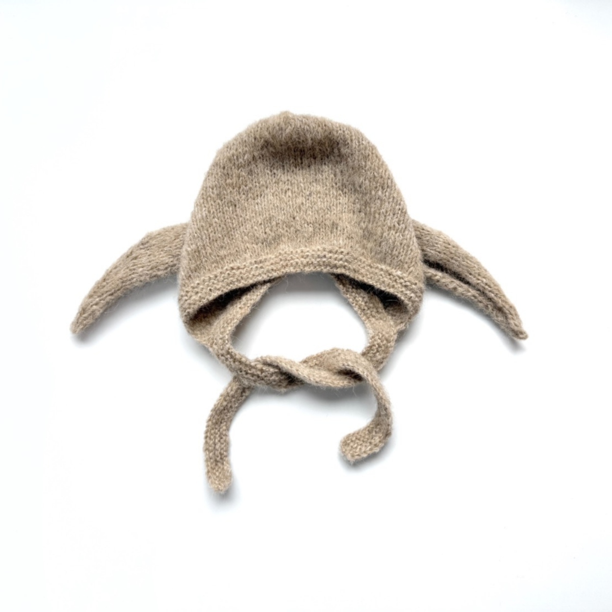 pixie hat 垂耳兔綁帶帽 Lamb Hat - jasny bez 淺杏