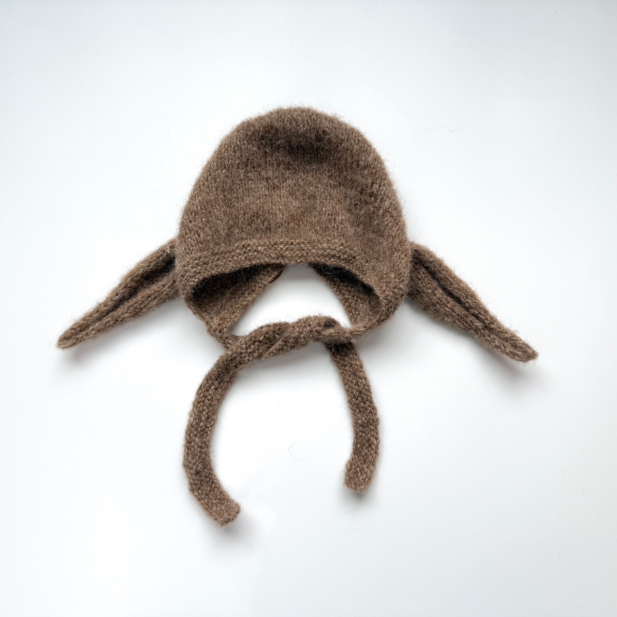 pixie hat 垂耳兔綁帶帽 Lamb Hat - bez 深杏