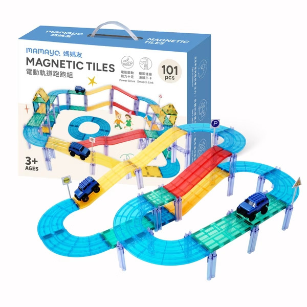 【mamayo】磁力片-電動軌道跑跑組(101pcs)