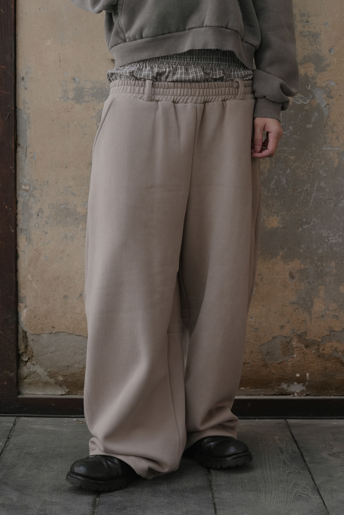 【Unisex】Double Brushed Layer Balloon Pants #長褲