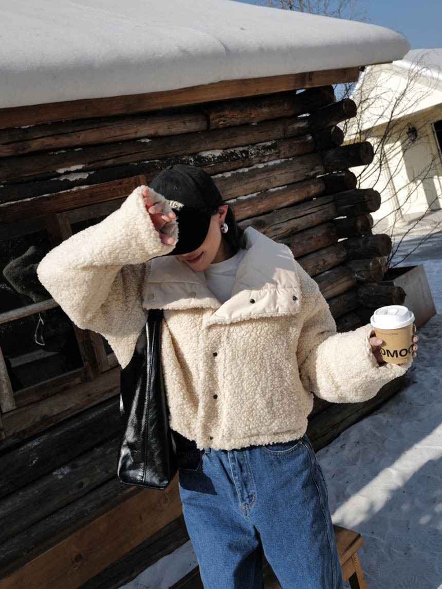 兩面穿羊羔毛麵包外套*3色