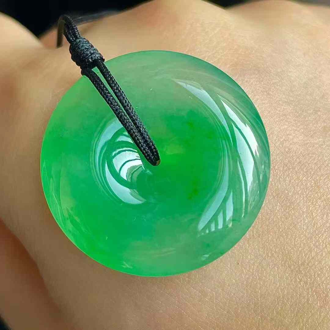 12265555 翡翠冰陽綠平安扣 (26.8mm直徑)