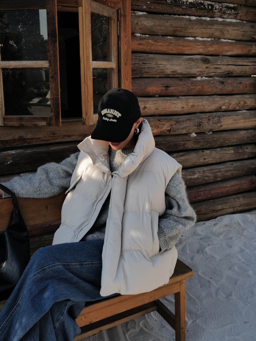 寬版立領麵包外搭背心*4色