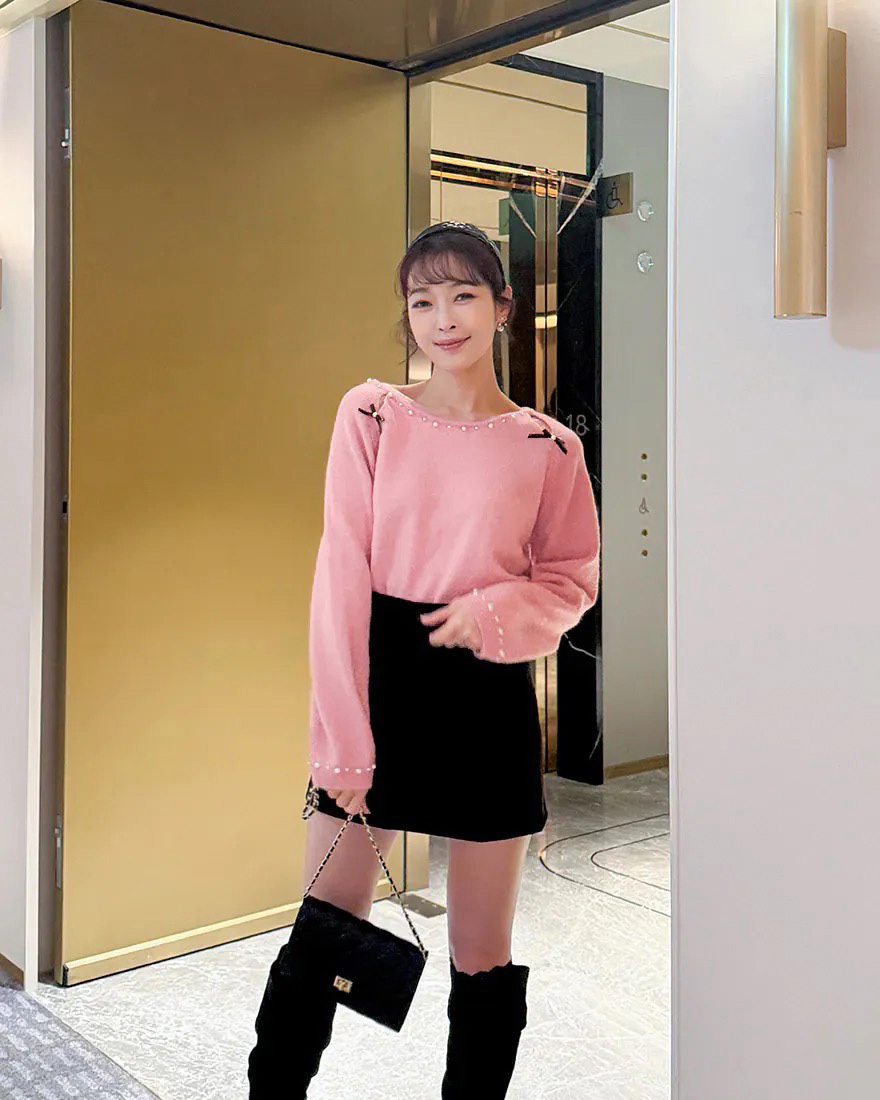 LINA LINA百搭主義純色舒適麂皮褲裙-率性黑S-L