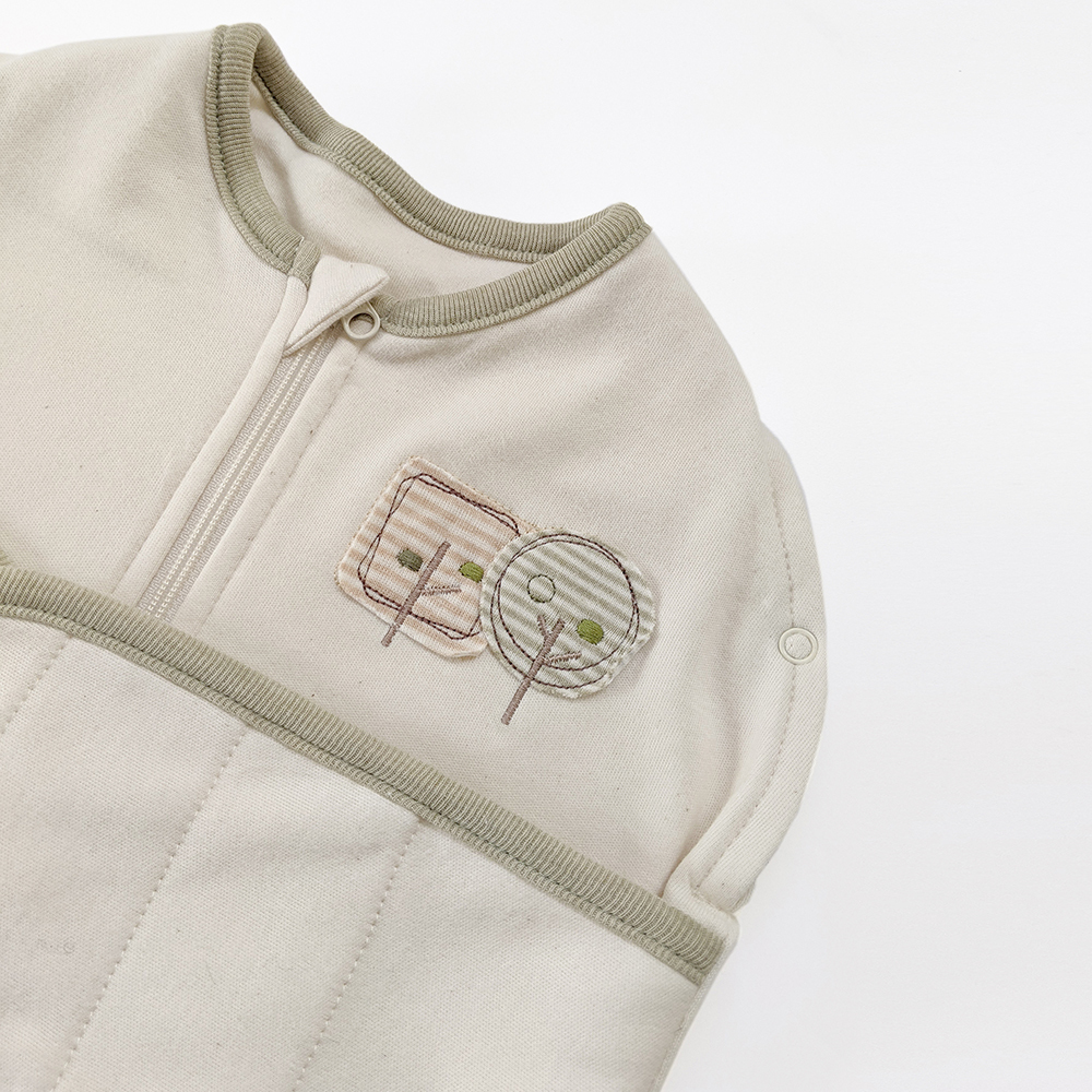 有機棉柔適靜眠包巾睡袋-原米樹 | 藍天畫布有機棉