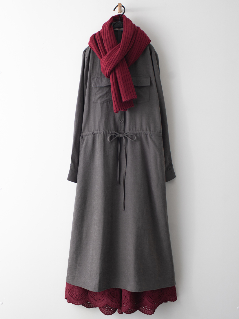 紋理感綁帶長洋裝純棉柔軟寬褲組合