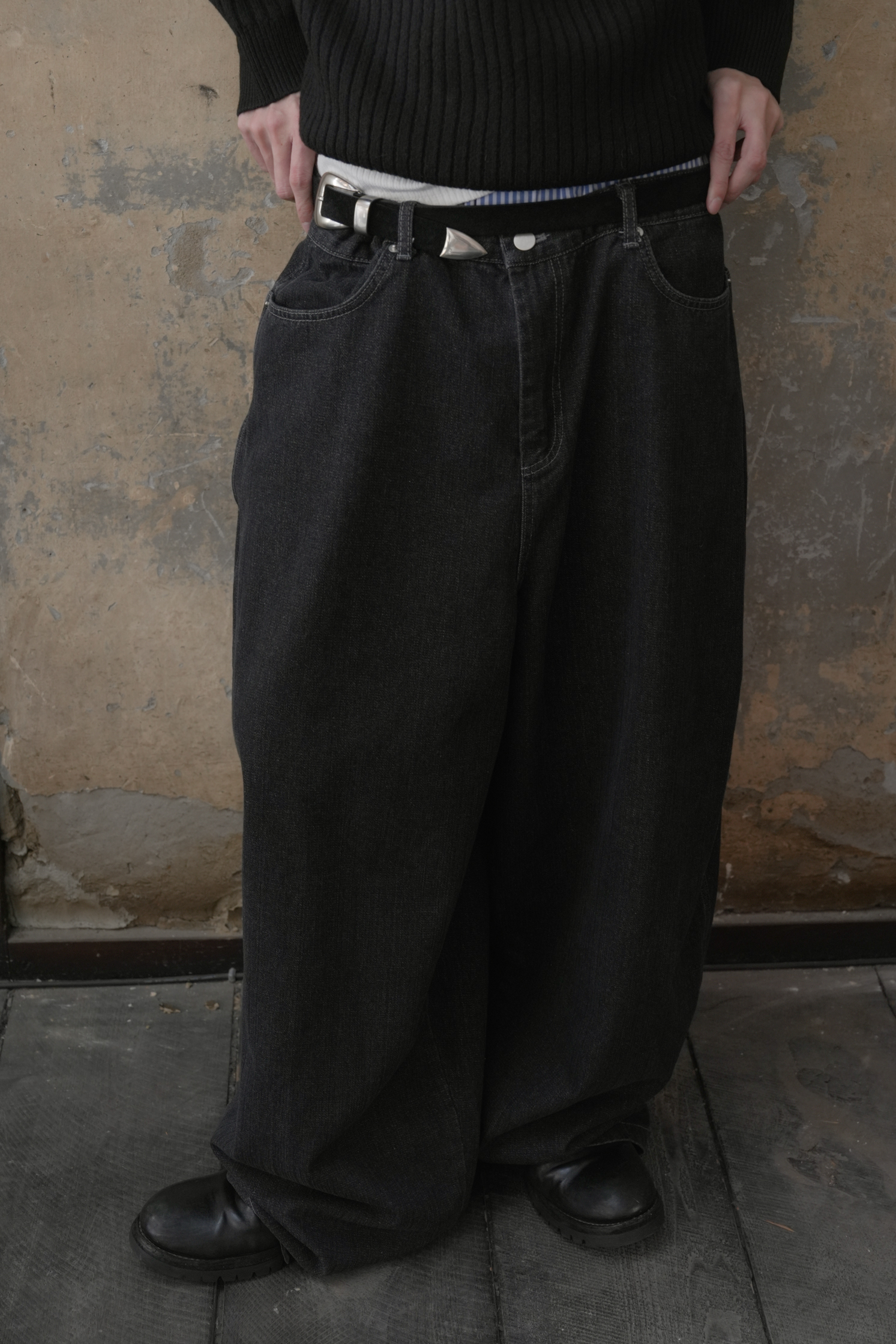 Broad Stripe Denim Pants #牛仔褲