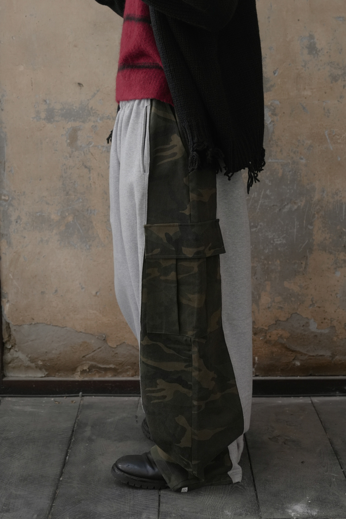 Camo Color-Block Balloon Pants #長褲