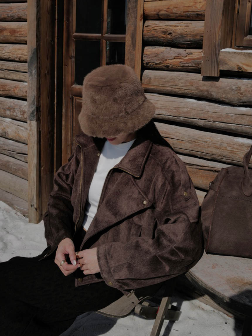 加厚麂皮絨復古短版外套*2色