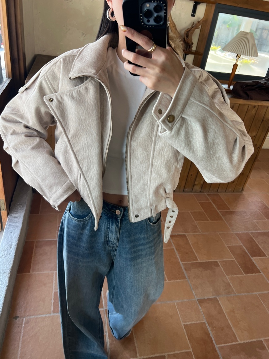 加厚麂皮絨復古短版外套*2色