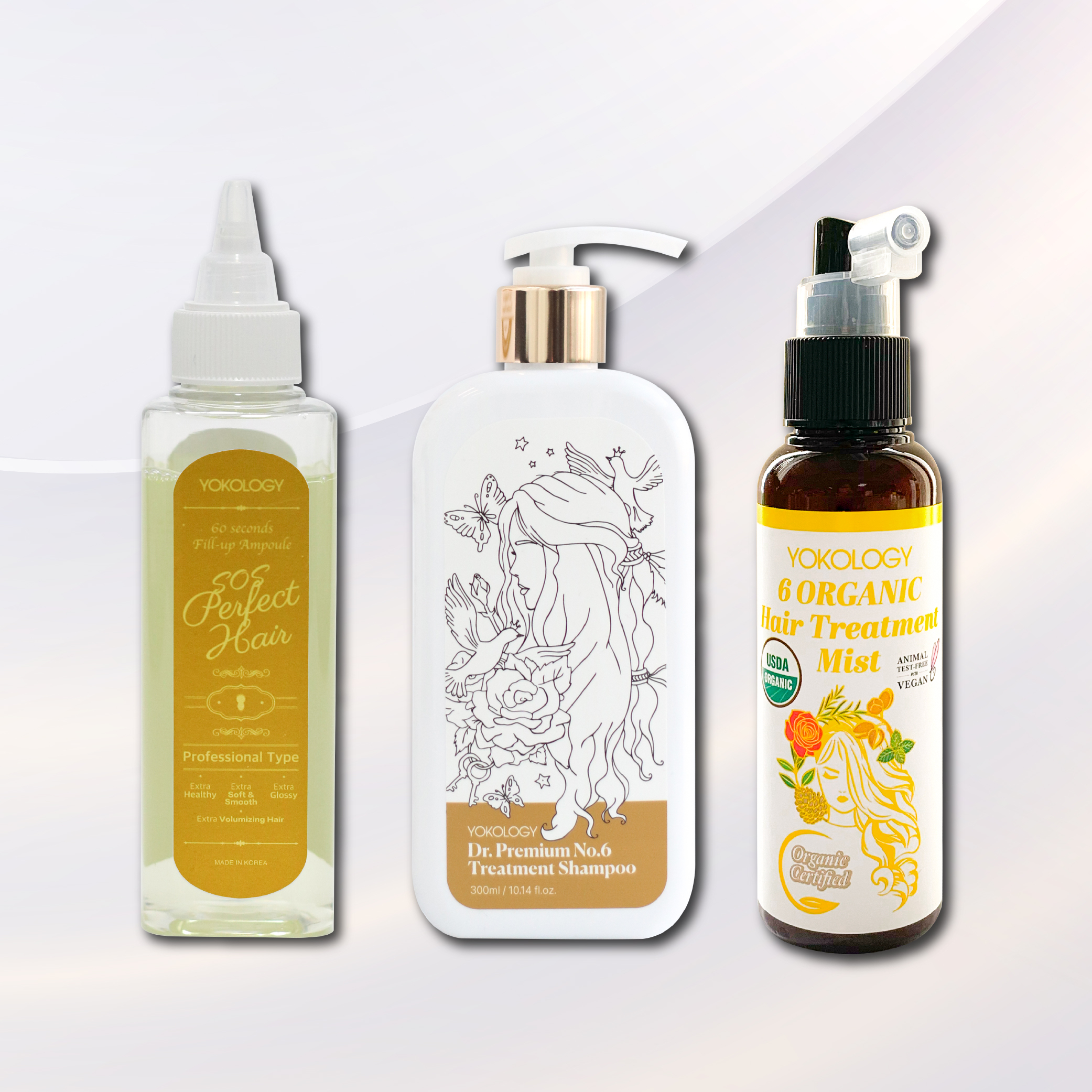 【育髮系列】YOKOLOGY x 韓國No.1 cGMP髮品大廠 SOS Perfect Hair髮仙水 ＋「髮仙洗」專業保養級•防脫育髮洗髮液 + No.6天然有機植萃護髮噴霧 / 各1支 (原價$1,224)