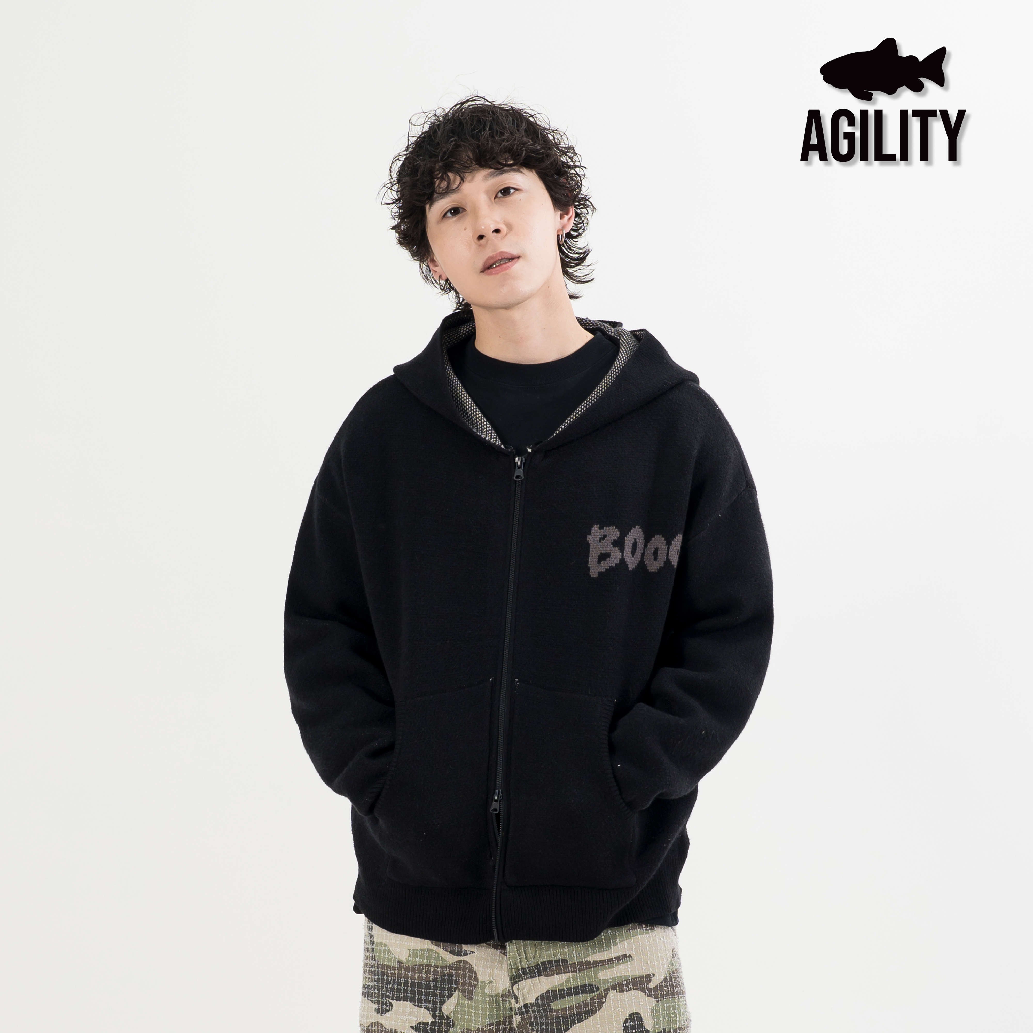 AGILITY CREW Knit Zip Hoodie Vol.3 圖像 鮭魚 連帽外套 [HD-CREW]