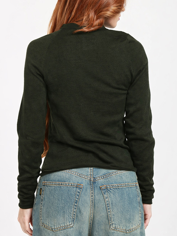 Philosophy 斜領針織上衣(附別針)(墨綠)