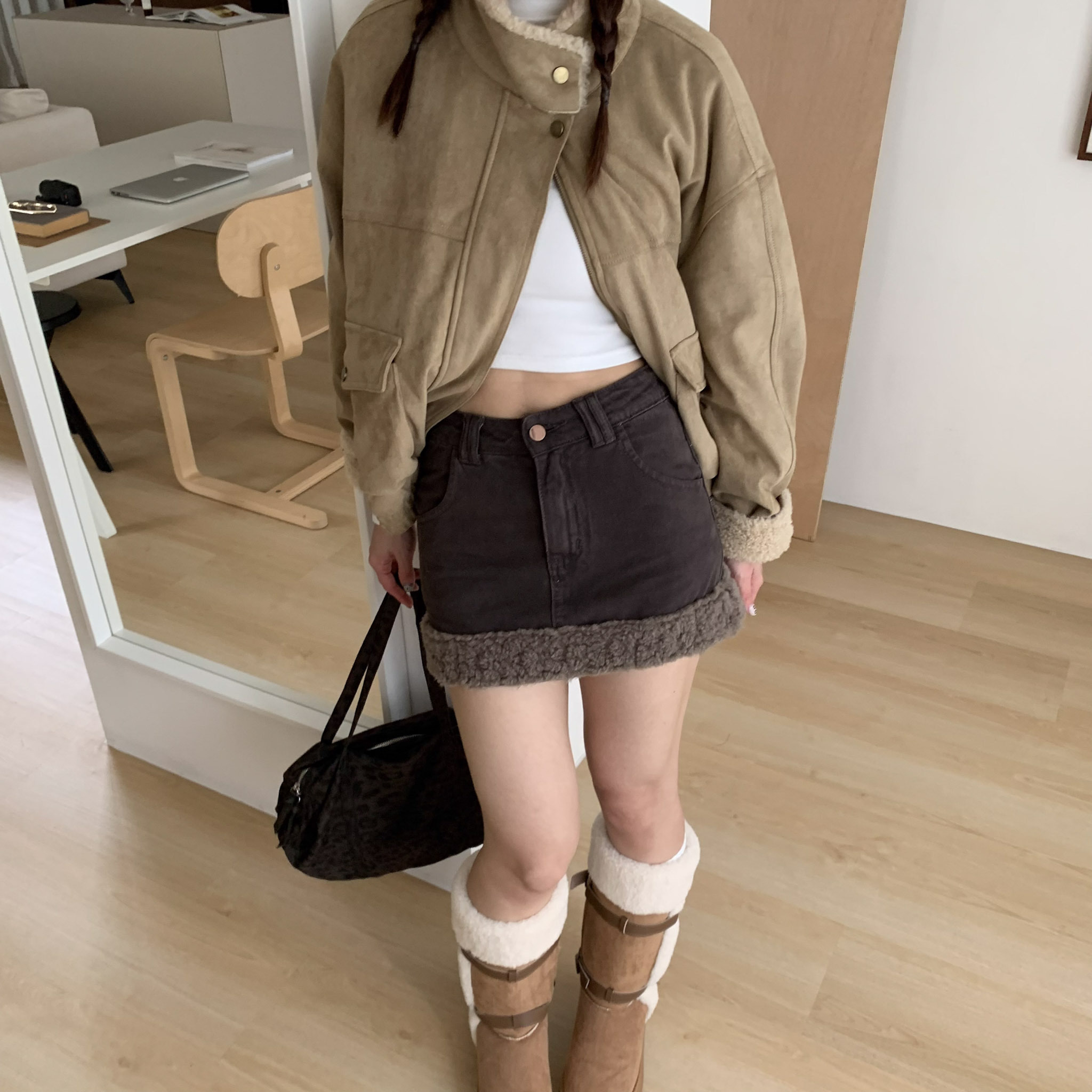 ISA_QQ奶油擺 不一樣的氛圍A字牛仔褲裙_51236