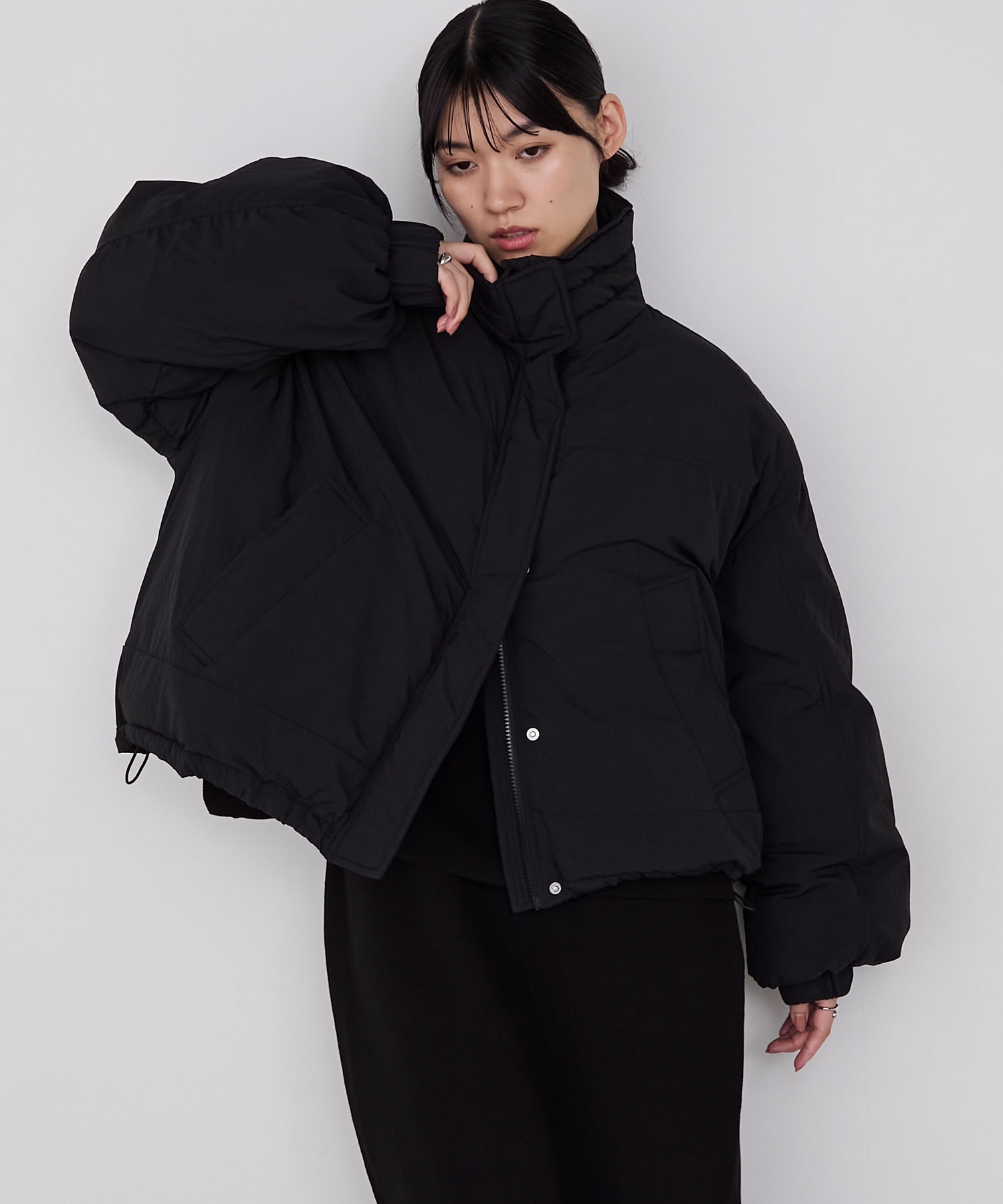 🇯🇵 FORKSY. 防潑水 高領 立領 加厚羽絨外套 拉鍊 排扣 抽繩 霧面尼龍 保暖 / 預購