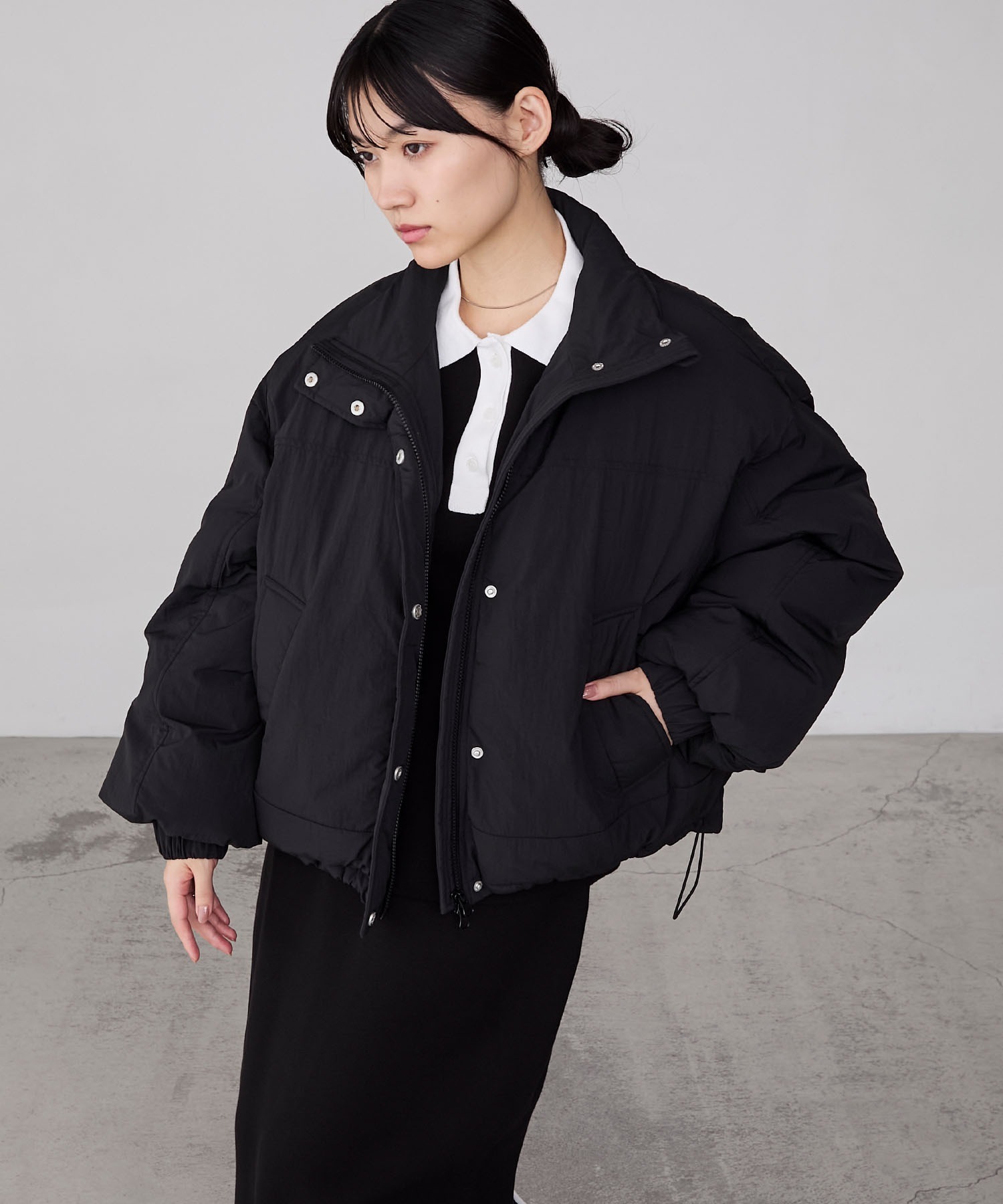 🇯🇵 FORKSY. 防潑水 高領 立領 加厚羽絨外套 拉鍊 排扣 抽繩 霧面尼龍 保暖 / 預購