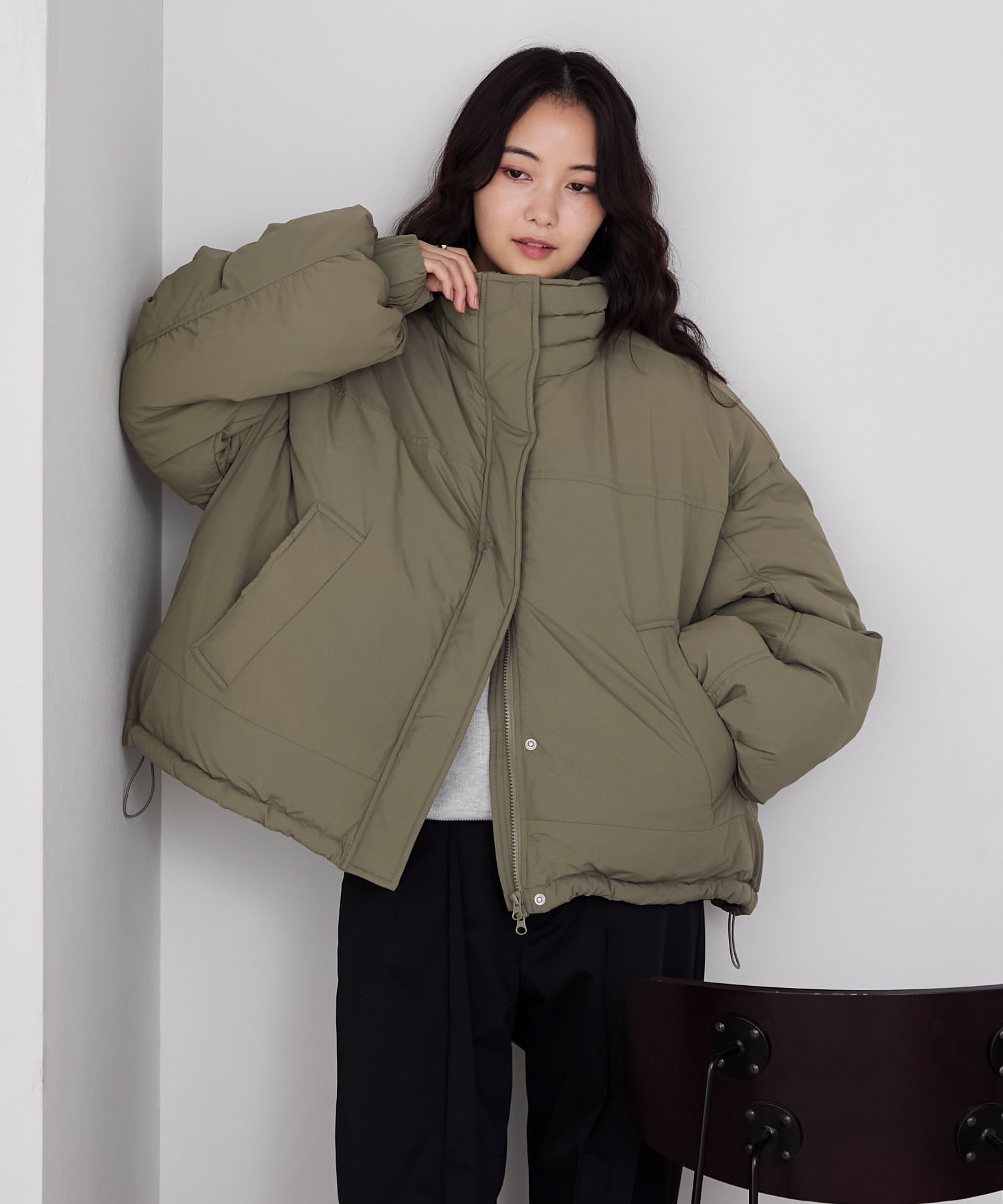 🇯🇵 FORKSY. 防潑水 高領 立領 加厚羽絨外套 拉鍊 排扣 抽繩 霧面尼龍 保暖 / 預購