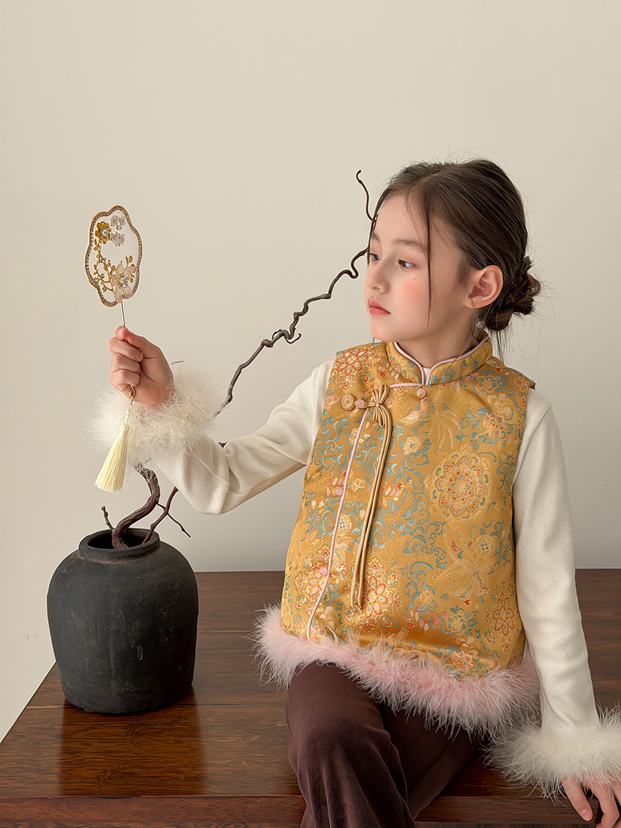 金鳳寶相花邊背心(90-160)