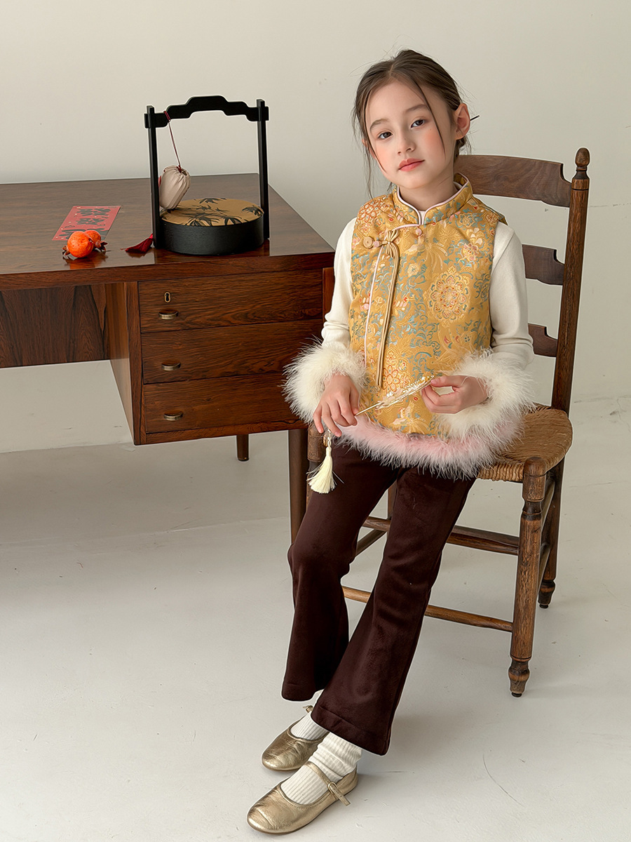 金鳳寶相花邊背心(90-160)