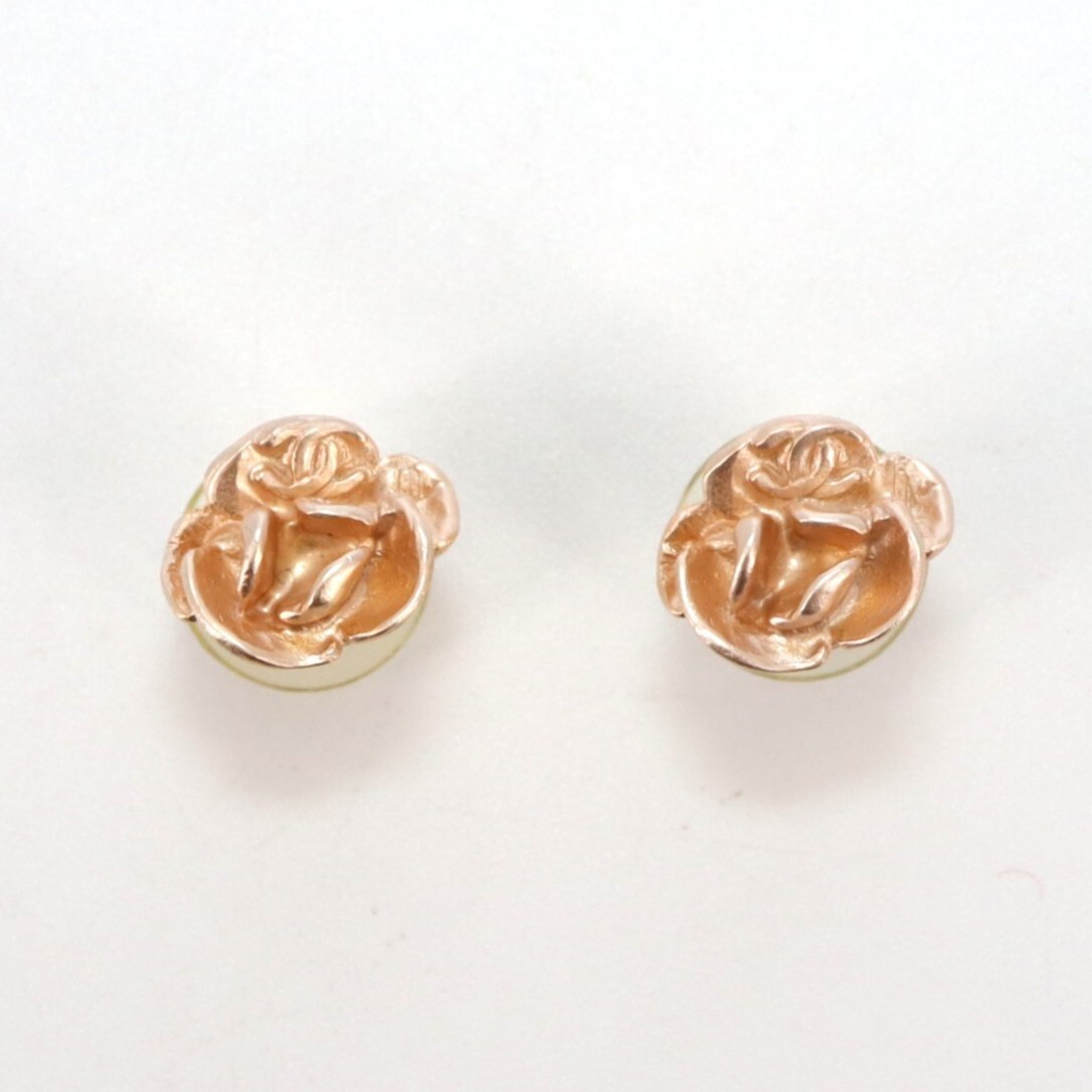 Chanel Coco Mark Camellia Piercing Earrings