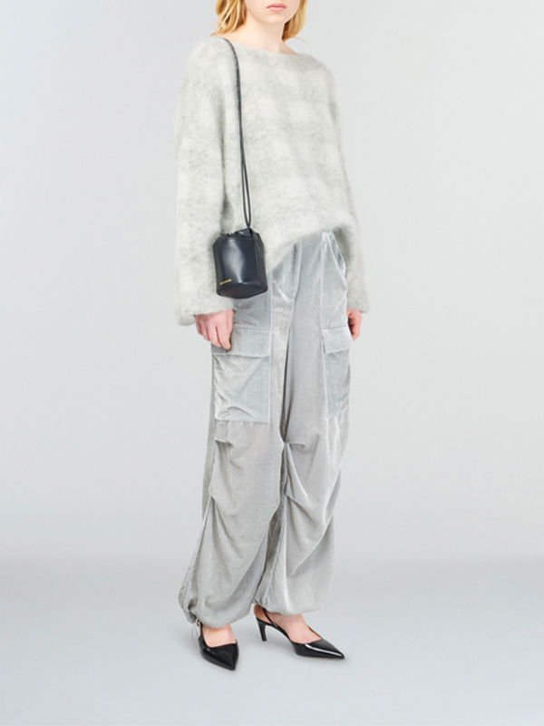 Semicouture 絨料抽繩工裝褲