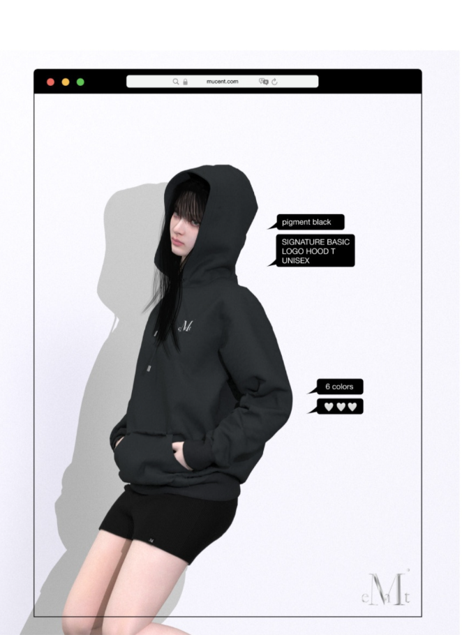 【直播】MUCENT LL010711 SIGNATURE BASIC LOGO 有帽衛衣