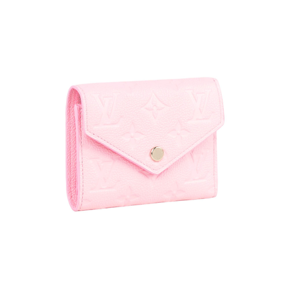 【Louis Vuitton】Monogram VICTORINE牛皮壓印零錢袋短夾(彩紙粉)